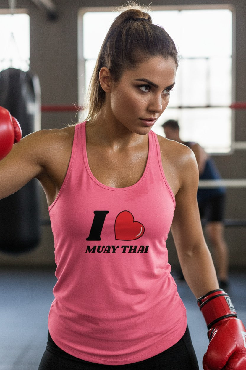 Women’s I Love Muay Thai Athletic Tank Top