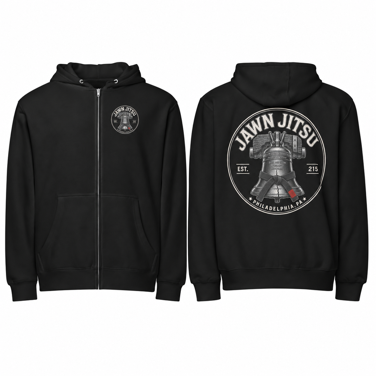 Jawn Jitsu Liberty Bell Unisex Zip-Up Hoodie – Philadelphia BJJ
