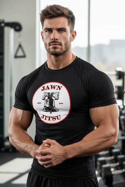 Men’s Liberty Black Belt Bell Rash Guard - Short Sleeve