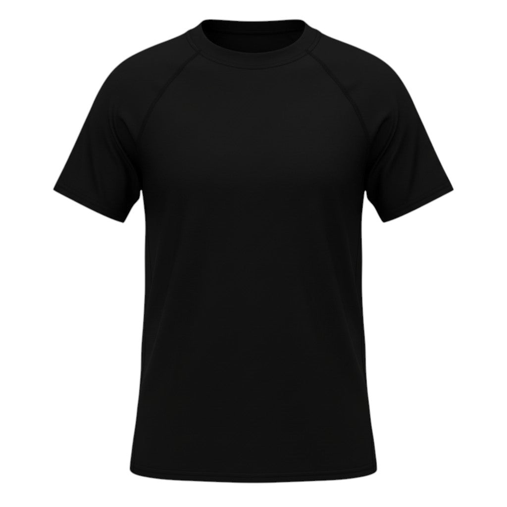 The Jawn Jitsu Shop Men's Liberty Black Belt Rash Guard, short sleeve, black, moisture-wicking fabric with UPF 50+ protection.