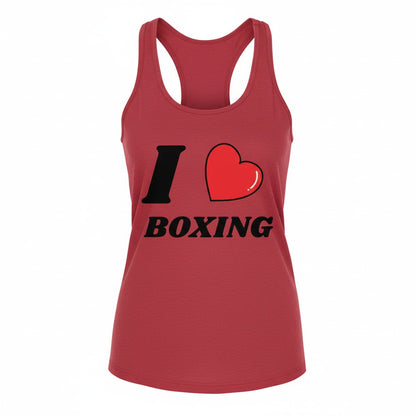 Pink Woman's I Love Boxing Tank Top